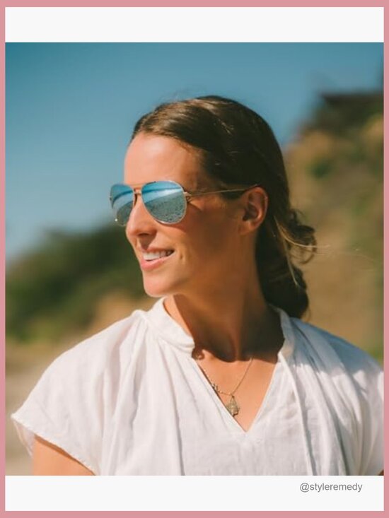 Polarized Metal Aviator Sunglasses with Adjustable Nose Pads main image 5